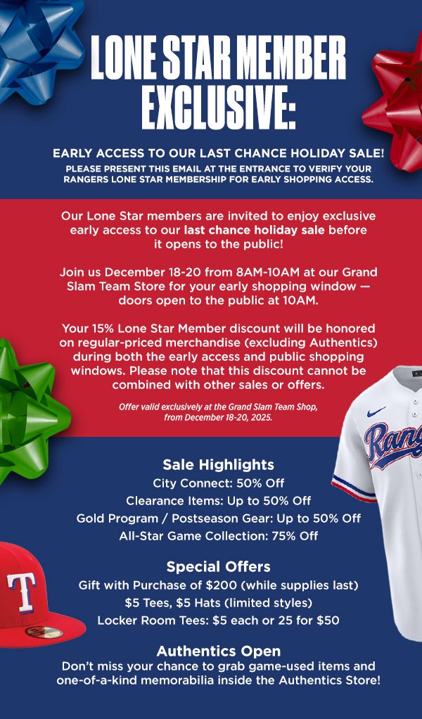 Haven’t finished your holiday shopping yet?  (We’re talking to you, dads). We’ll be out here at GLF one last time for our end of the year sale this Thursday-Saturday. (12/18-12/20).  Ticket holders get in at 8am each day, with the general public at 10am. 

Won’t you join us?