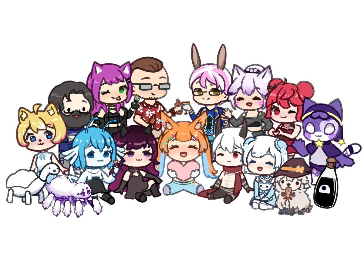 Here is a picture for all the lovely people that have been collabing with me just to say thank you for that. 🫶
This art is made by <a href="/caroffy/">Caroffy 🌱 Artist</a> and I will send everyone of you this group picture and your solo arts for you to use. 🥰

(it's not letting me add all so look comments) 💐