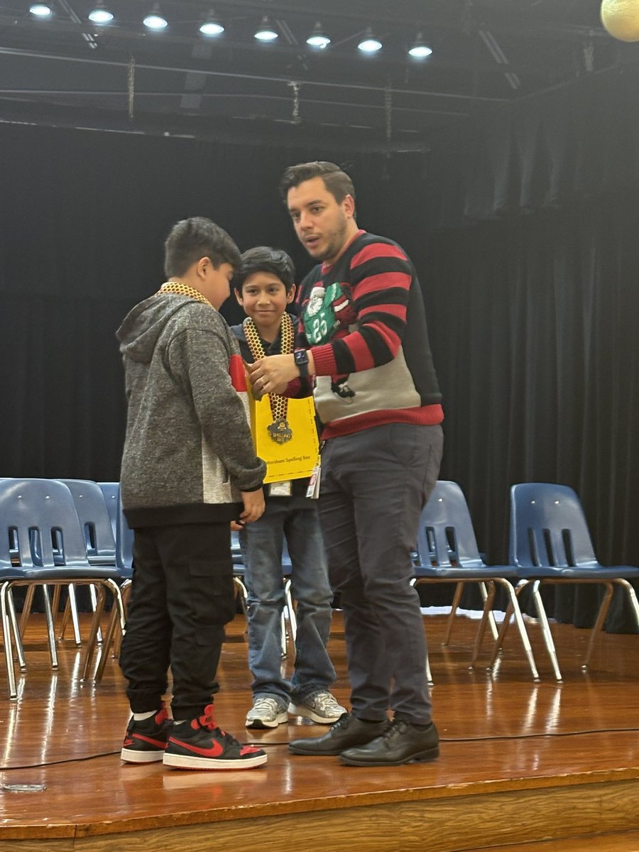 WorshamES_AISD's tweet photo. It all came down to the final word. Huge round of applause for our 1st place winner Melvin and 2nd place runner-up Leonel! 👏📚 #WorshamStrong #AldineStory https://t.co/W1PTVYLBmF