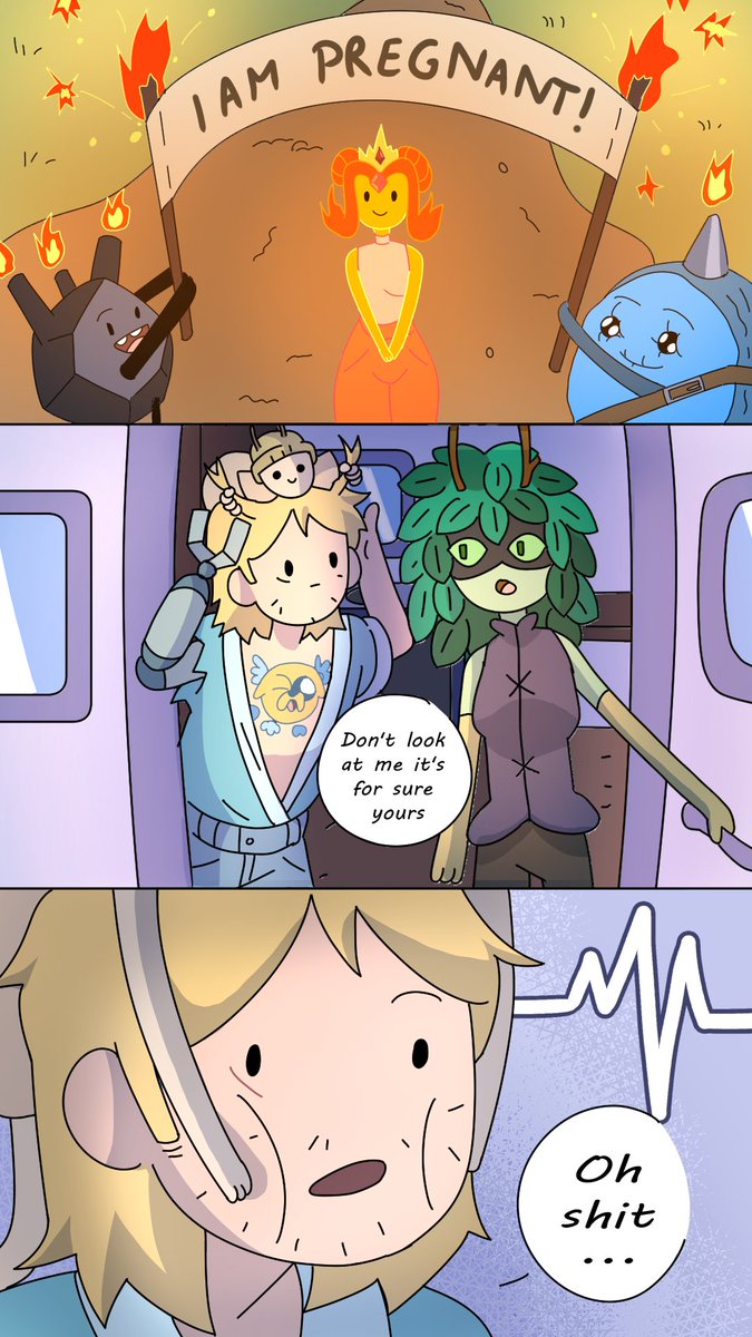 The after math of the fire bal ! #AdventureTimeFionnaAndCake #FionnaAndCakeseason2 #finnthehuman #huntresswizard #fireprincess