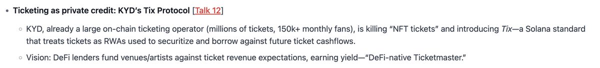 tixprotocol's tweet image. Great breakdown from @NorthIslandVC on the TIX 

“DeFi lenders fund venues and artists against future ticket revenue, earning yield.”

TIX protocol created  "the DeFi-native Ticketmaster" with @KYDLabs 

Read more: breakpoint25.northisland.ventures