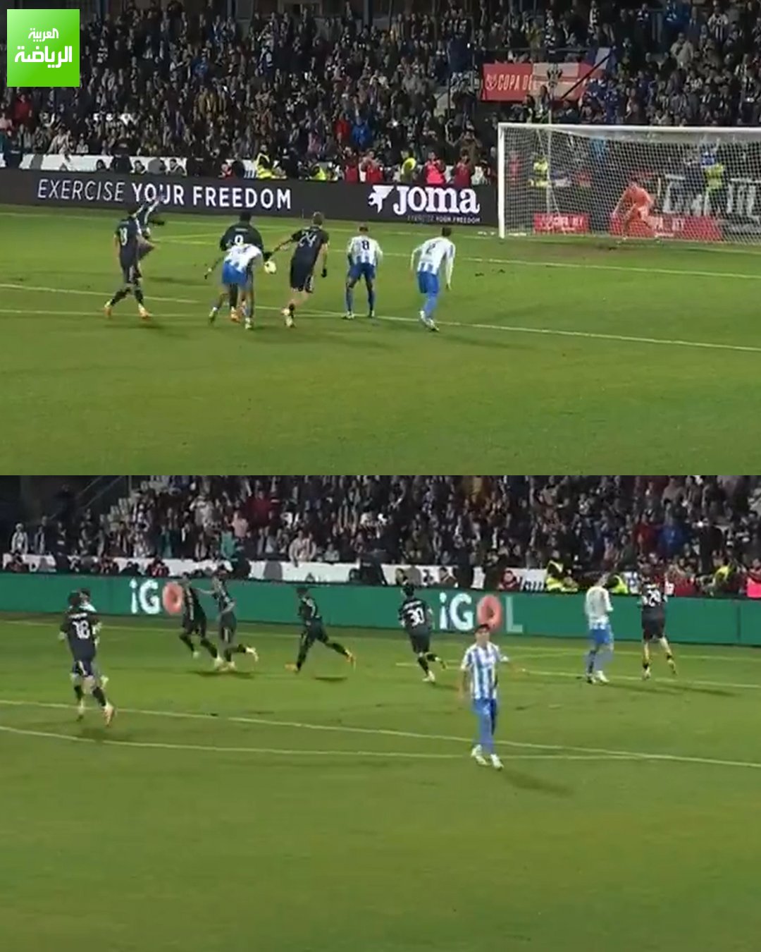 مبابي يتقدم لريال مدريد من علامة الجزاء. تالافيرا 0 ريال مدريد 1. كأس ملك إسبانيا. ملعب البرادو 