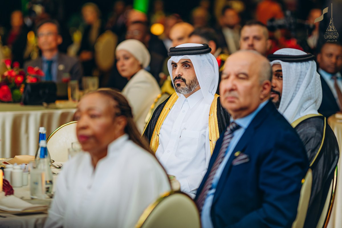 QKigali's tweet photo. Mr. Ali bin Hamad Al-Aida, Chargé d’Affaires ad interim of the Embassy of the State of Qatar to the Republic of Rwanda, hosted a reception on the occasion of the National Day of the State of Qatar on December 11, 2025. The event was attended by Mr. Virgile Rwanyagatare - Director General for Asia, Pacific and Middle East affairs Department at the Ministry of Foreign Affairs and International Cooperation of the Republic of Rwanda, and dignitaries. 
#QND #اليوم_الوطني #قطر