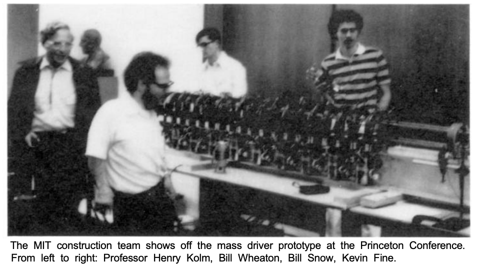 Gaurab's tweet photo. O'Neill built a working mass driver in 1977. On the Moon, your launch cost is electricity. Lunar solar is essentially unlimited. https://t.co/gxmaXVdd2W