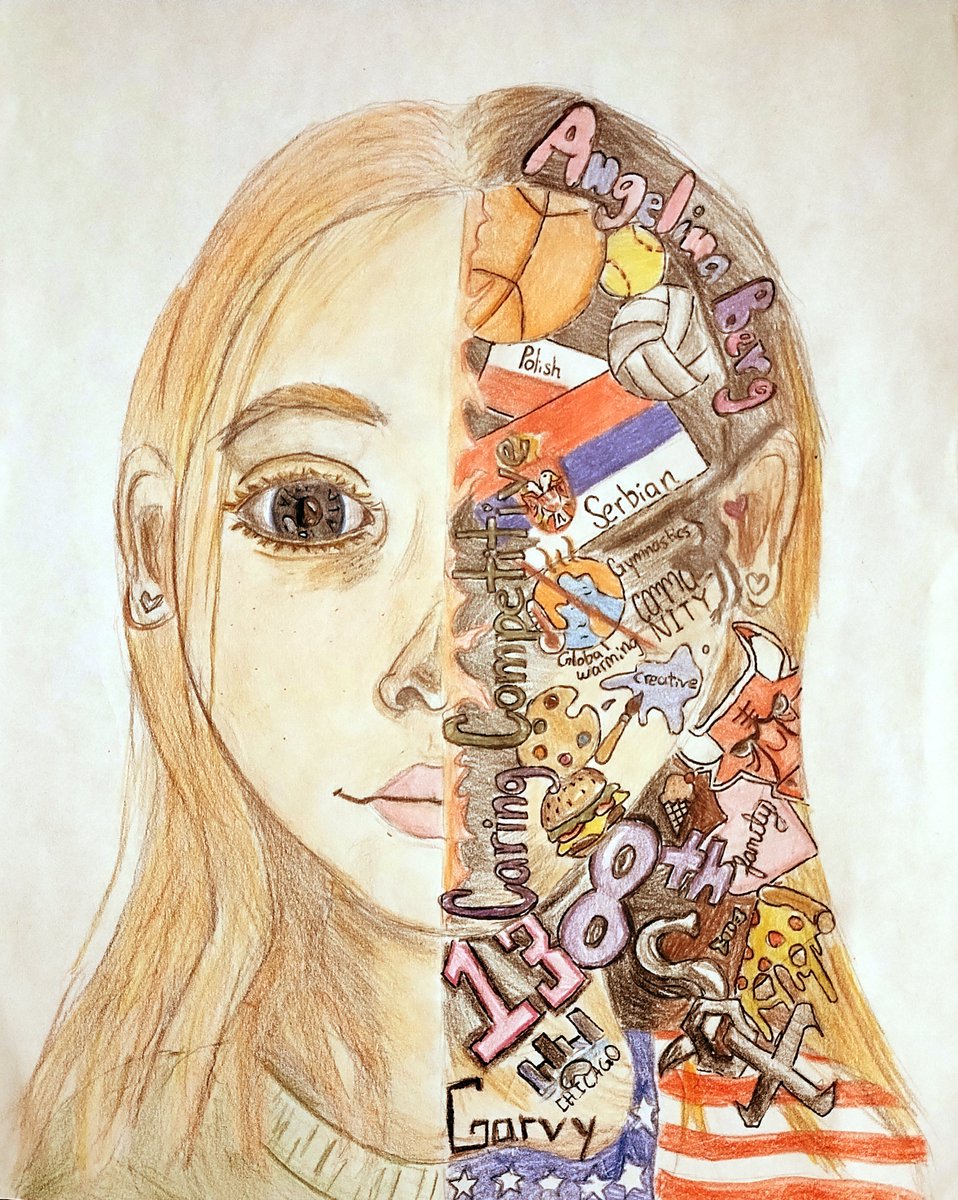 <a href="/HuemansUniverse/">Huemans of the Universe</a> hope I'm not to late , I will share with you my daughters work on Tez .
a self portrait - hand drawn colored pencils on paper
thank you for looking objkt.com/users/tz1MTFmQ…