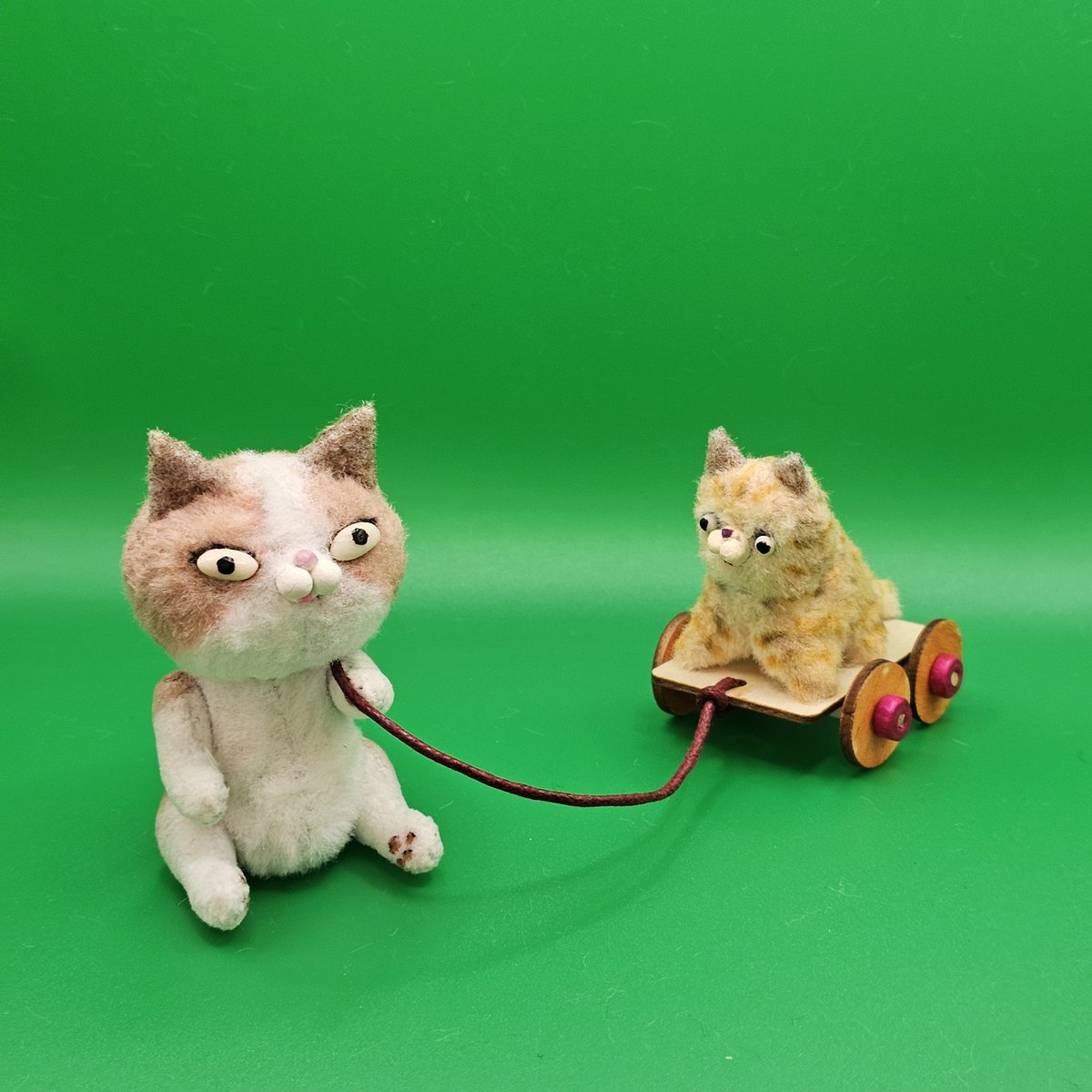 ハンドメイド作家hacodecoさん　猫ネコ&ネズミちゃんアンティークドール ハンドメイド作家hacodecoさん 猫ネコ&ネズミちゃんアンティークドール