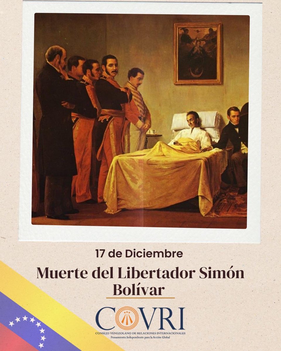 #17Dic A 195 años de la muerte del Libertador #SimónBolívar, recordamos su lucha por la independencia y unidad de América hispana.

Buen día para recordar su Decreto sobre Minas, Quito, 24-10-1829: «Conforme a las leyes,las minas de cualesquiera clase,corresponden a la República»
