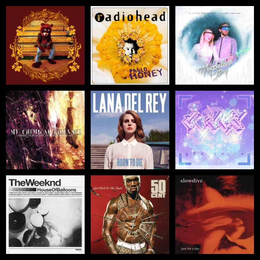 immaginaldisk's tweet photo. BUILD THE BEST ALBUM POSSIBLE  PT4 
(Debut Album Edition)  
Pick an album for each of this criteria (no repetitions):   
A   Production   
B   Lyrics   
C   Vocals (overall, even in autotune usage, how the boice is used throgh the record) 
D  Concept 
E  Estetich (cover,visuals,videos etc)

#music #musictwt #game #rocktwt #hiphoptwt