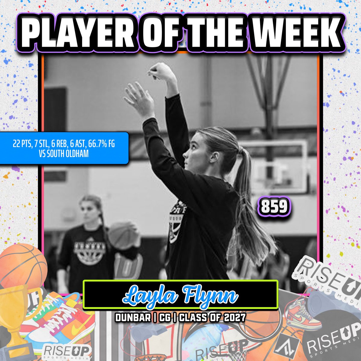 🏀𝟴𝟱𝟵 𝗥𝗜𝗦𝗘 𝗨𝗣 𝗣𝗟𝗔𝗬𝗘𝗥 𝗢𝗙 𝗧𝗛𝗘 𝗪𝗘𝗘𝗞🏀

Big congrats to Dunbar’s Layla Flynn who was voted 859 Player of the Week for week two🌟

<a href="/layla_flynn11/">layla flynn</a> | <a href="/LadyBulldogsPLD/">Dunbar Lady Bulldogs Basketball</a> | <a href="/alyxwhite_/">Alyx White</a>