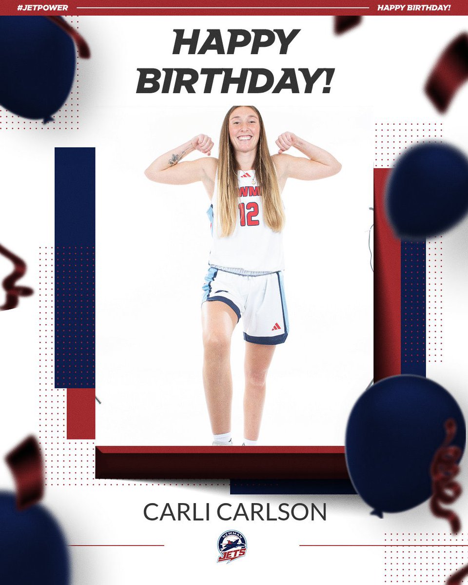 NewmanJetsWBB's tweet image. Everyone help us wish @2023Carli a Happy Birthday!! 🎉🎈🎊🎂