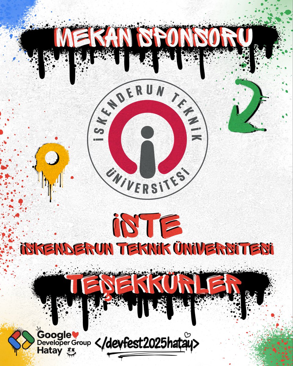 ✨ Teşekkürler <a href="/isteEduTr/">İskenderun Teknik Üniversitesi</a> ! ✨
Etkinliğimize mekân sponsoru olarak ev sahipliği yaptığınız için GDG Hatay adına teşekkür ederiz. Katkılarınızla etkinliğimiz verimli ve keyifli geçti. 🚀
#İSTE #GDGHatay #GDGTurk