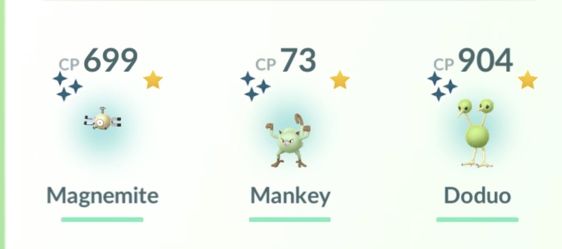 devonscider's tweet image. 3 Birthday shinys not bad ⁦@PokemonGoApp⁩