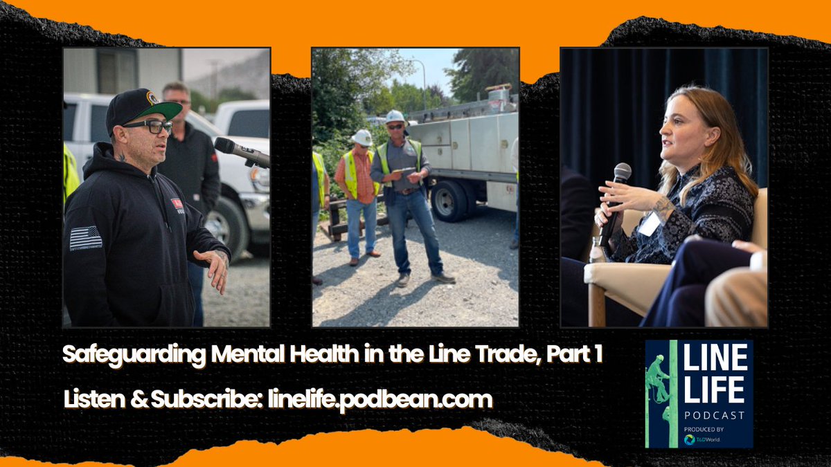 AmyFischbach's tweet photo. If you are a lineworker or first responder, listen to a new episode of the @tdworldmag Line Life Podcast at https://t.co/fhCVPaZhN5 or https://t.co/lPNTOeDtZn to learn strategies on how to safeguard your mental health in the field. @47Ibew #linemansrodeokc #MentalHealthAwareness https://t.co/W7xGZ1va9R