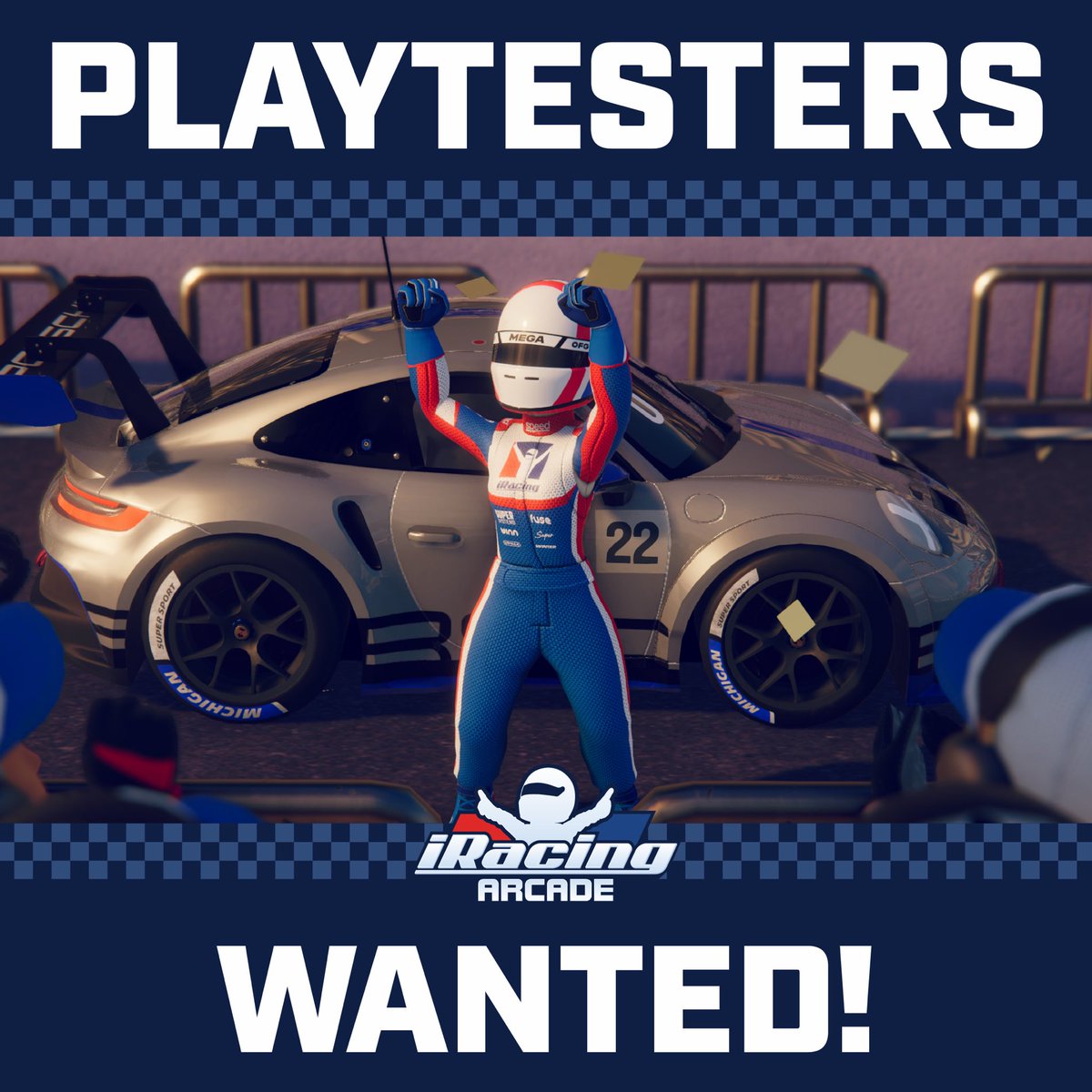 Want to help us make iRacing Arcade the best it can be? We’re looking for playtesters now!

Apply to join a select, private community and help us polish iRacing Arcade by sharing your feedback during the final stages of development.

While not all applicants will receive an
