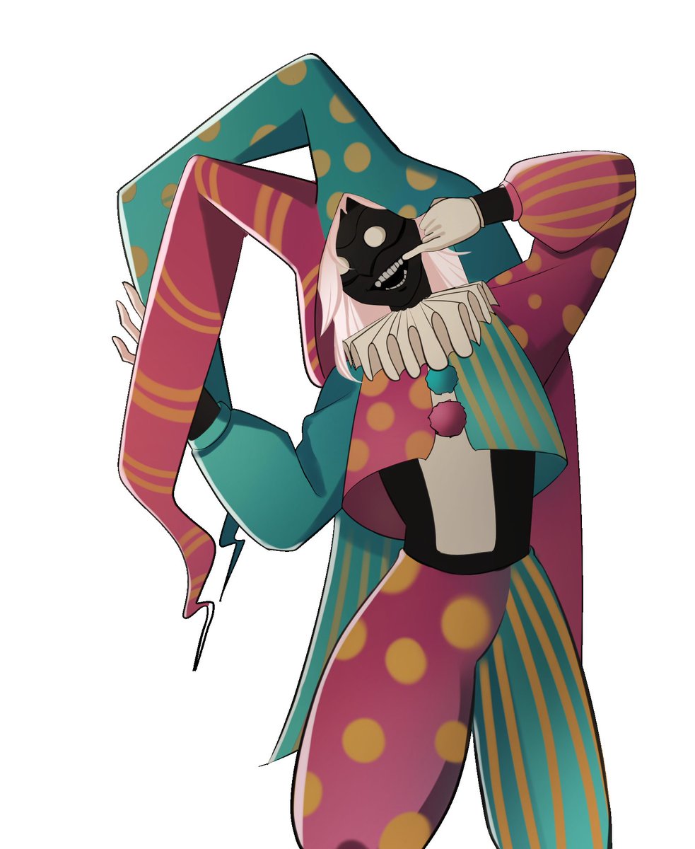 AnskiLeed's tweet photo. @KitsStarFlora @Imbarion @Sincarius1 LATE TO THE PARTY BUT I HOPE I CAN STILL JOIN! This is Thavma 28th! Hes my Lil unhinged clown vampire guy.He's got a Lil wabi sabi

But hes a 108 year old vampire &amp;  wears bodysuits. he means well but hes not the most etiquette inclined being. Hes chotic, loud and a Lil impulsive https://t.co/b6j5yDYNaX