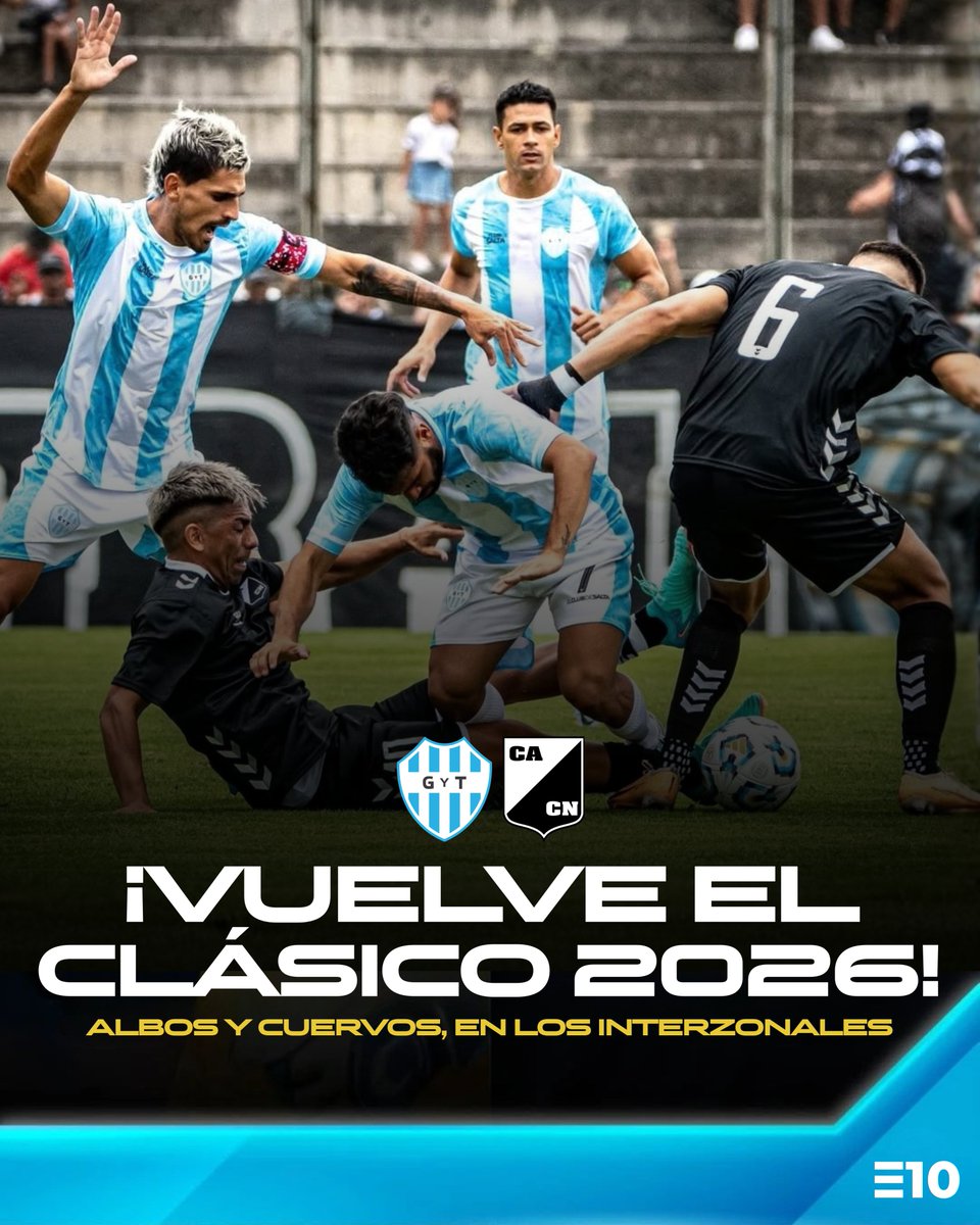 EquipoDiez's tweet photo. 🚨 [CONFIRMADO] ¡VUELVE EL CLÁSICO ENTRE ALBOS Y CUERVOS: LOS INTERZONALES REGRESARÁN EN LA PRIMERA NACIONAL 2026!

✅ A pocos días del SORTEO DE LAS ZONAS Y FIXTURE para la próxima temporada de la #PrimeraNacional, se confirmó EXTRAOFICIALMENTE la vuelta de los #Interzonales.

🆚 De tal forma, @gytoficial y @CACNoficial volverán a reeditar #ElClásico tanto en El Gigante del Norte como en el Padre Martearena en el 2026.

🏟️ Además, existe la posibilidad del REGRESO DEL PÚBLICO VISITANTE en ambos cotejos.