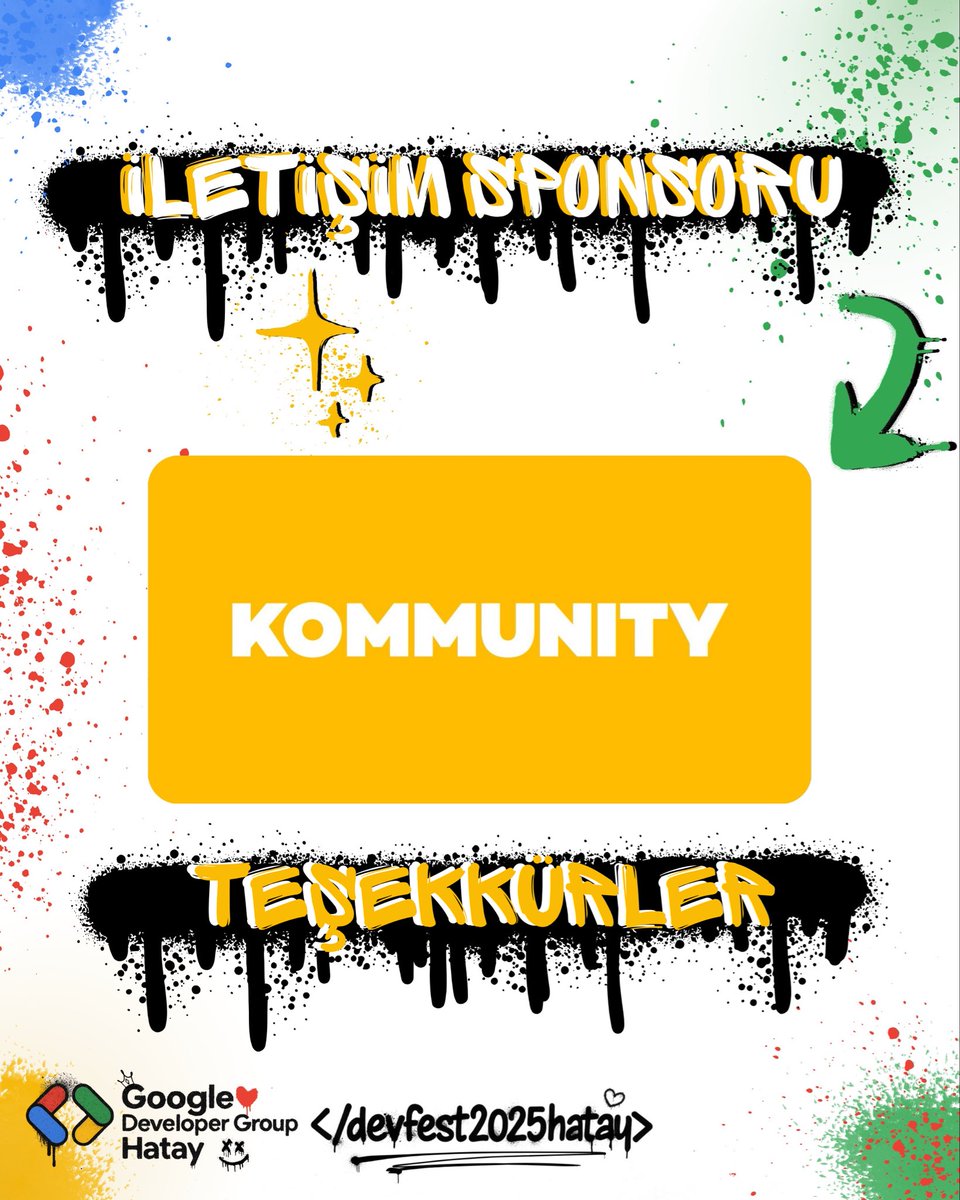 gdghatay's tweet image. ✨ Teşekkürler @Kommunitycom!✨
Etkinliğimize sponsor olarak sunduğunuz değerli destek için GDG Hatay adına teşekkür ederiz 🙌 Katkılarınızla topluluğumuzun etkileşimi ve etkinliğimizin görünürlüğü daha da güçlendi. 🚀
#Kommunity #GDGHatay