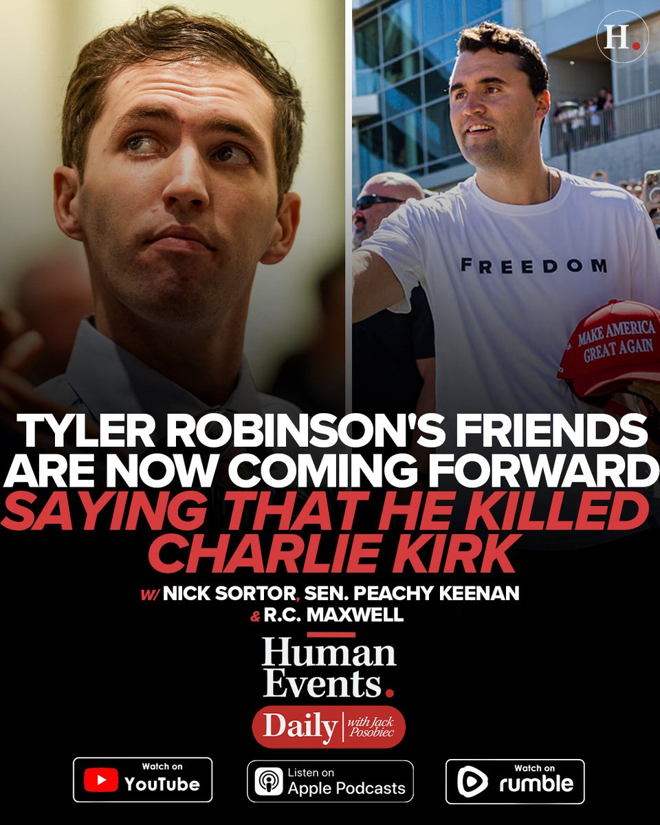 Tyler Robinson's Friends Are Now Coming Forward Saying That He Killed Charlie Kirk

Podcast: podcasts.apple.com/us/podcast/hum…
Rumble: rumble.com/v73563u-human-…