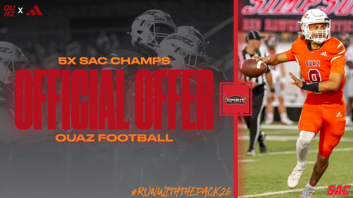 RobSarmiento03's tweet image. OUAZ offered! Another opportunity🙏🏽
Had a great conversation with coach Epes! I appreciate you coach🤝@CoachMurphyQB @CoachJDominguez @Jacksonator21 @OUAZFootball @GWCfootball