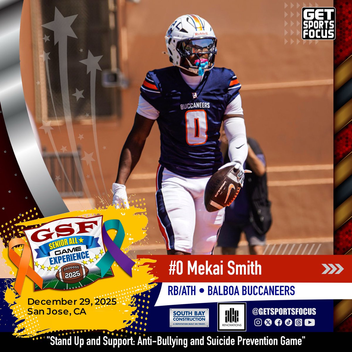GetSportsFocus's tweet image. ✨ GSF All★ @MekaiSmith0 

Dear College Coaches,
Check out @BalboaFootball RB @MekaiSmith0 

🔗 getsportsfocus.com/0-mekai-rb-ath…

Quick Summary:
Achievements &amp;amp; Honors
•Broke Jahvid Best’s Bay Area Touchdown Record (record set while Best was at Salesian HS; Best went on to play college…