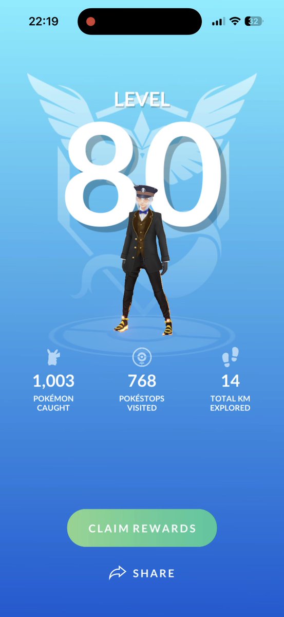 End of the road!

Lv80 achieved🥂

#PokemonGo