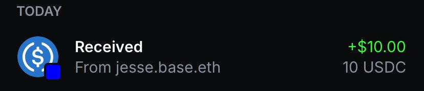 Yo <a href="/jessepollak/">jesse.base.eth</a> thx for the 10$ sending everyone in the base app groups you are in 10$ is insane
