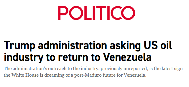 📉KOBEISSI: "Trump sollecita compagnie petrolifere a tornare in Venezuela dopo la rimozione di Maduro"