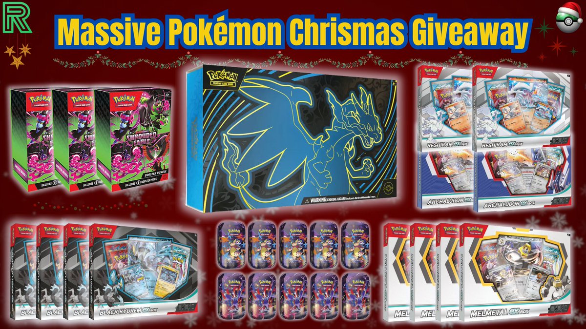🎁MASSIVE POKÉMON CHRISTMAS GIVEAWAY!

Prizes every day until Christmas with one winner daily. Charizard X UPC, ex boxes, mini tins, and more.

Today: 3 Shrouded Fable Booster Bundles 🎁

To enter:
1. Follow, Like, Repost ❤️
2. Tag 2 friends in the comments
3. Join