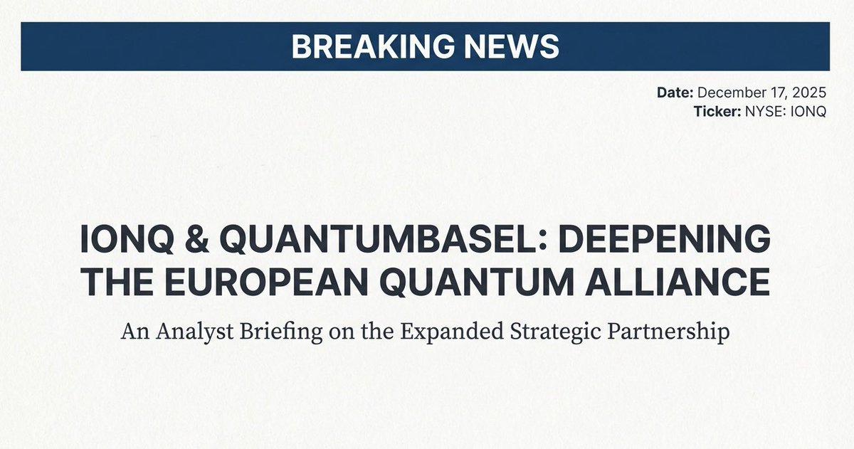 TechInnovationz's tweet photo. $IonQ 🚨 BREAKING: IonQ and QuantumBasel just announced a major extension of their quantum partnership.
Total value: $60+ million
Timeline: extended to 2029
Switzerland becomes the heart of IonQ’s European strategy. ⬇️
#IonQ #QuantumComputing #QuantumBasel #Tech #Innovation https://t.co/RhfgNyVide