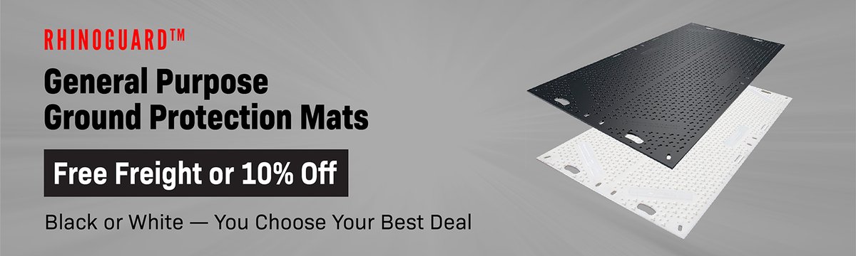 DriverUSASafety's tweet photo. Close out the year with RhinoGuard™ General Purpose Ground Protection Mats (Black or White).

Free Freight OR 10% Off — you choose.

Terms: Full pallet orders only (min. 40 mats). While supplies last.
Email sales@driverindustrial.com

#RhinoGuard #GroundProtectionMats https://t.co/DMnKToBIT7
