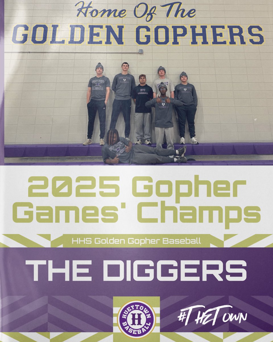 GoldenGopherBB's tweet image. Congrats to our 2025 Gopher Games winner, The Diggers! Led by team captains Slade Wilson &amp;amp; Alex Diaz followed by Caleb Bailey, Will Blackburn, Jeremiah Ash, Aaden DeLoach, &amp;amp; Connor Johnson. These guys won out every day of the GGs! It was a great way to close out the 1st semester!