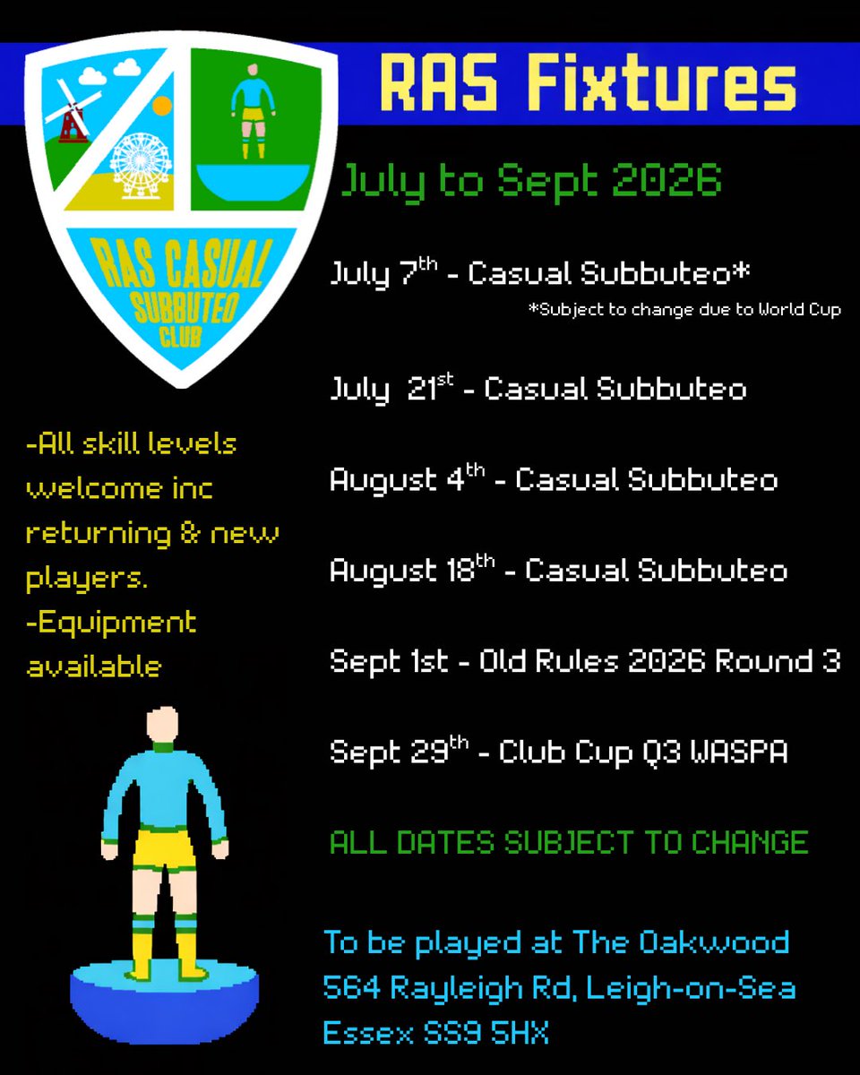 RAS (Rochford & Southend) Casual Subbuteo Club tweet media