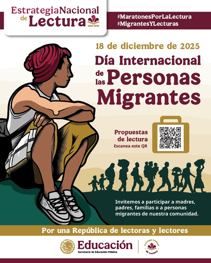 📚🌍Participa en los #MaratonesPorLaLectura. Te invitamos a celebrar juntos en comunidad, este 18 de diciembre, el Día Internacional de las Personas Migrantes. 
¡Recuerda que la diversidad nos une. Sube tus fotos y videos!📽🤳
#MigrantesYLecturas
