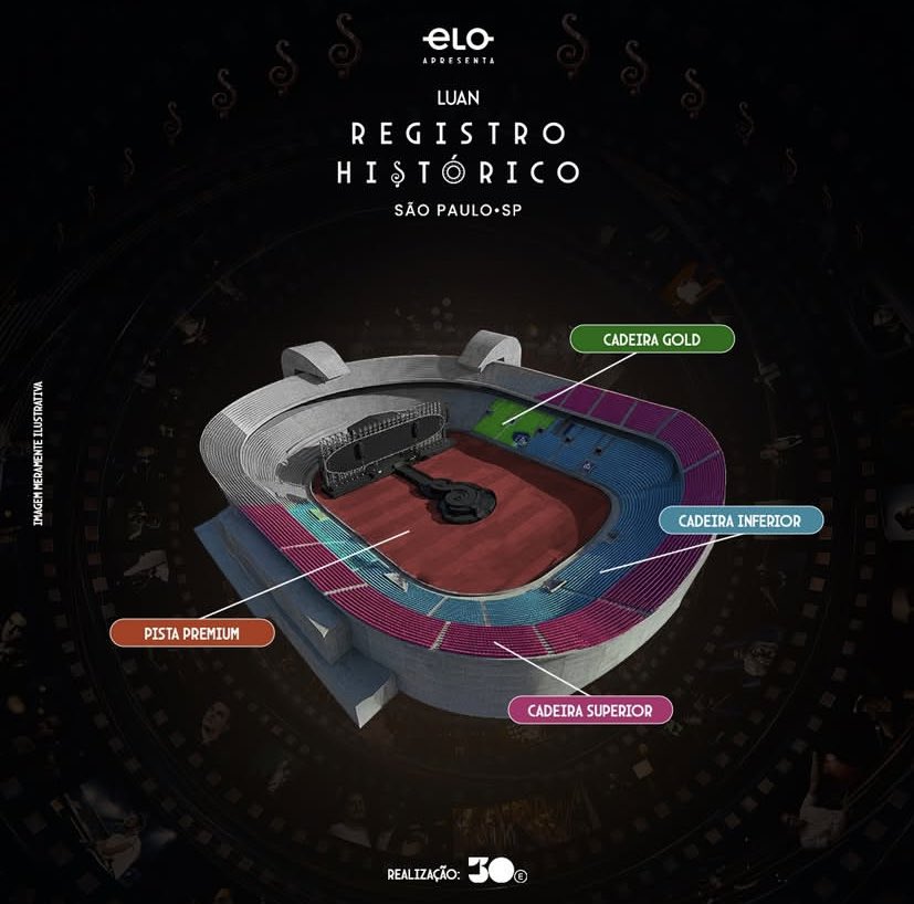 🚨 SAIU! A produtora 30e liberou o mapa da estreia da tour Registro Histórico, de Luan Santana, no Allianz Parque. 

🗓 14 de março de 2026