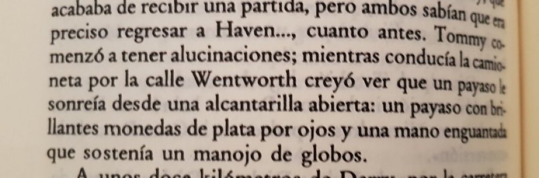 Y así es como Pennywise se cuela en las páginas de THE TOMMYKNOCKERS.