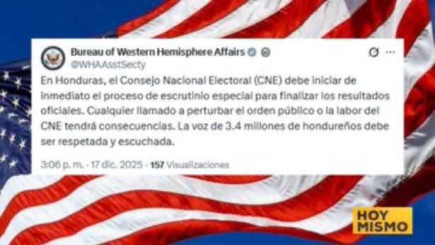 🚨LO ULTIMO‼️ El gobierno de EEUU se pronuncia sobre las elecciones en HONDURAS y advierte consecuencias contra quienes intenten sabotear los resultados oficiales:

"En Honduras, el Consejo Nacional Electoral (CNE) debe iniciar de inmediato el proceso de escrutinio especial para