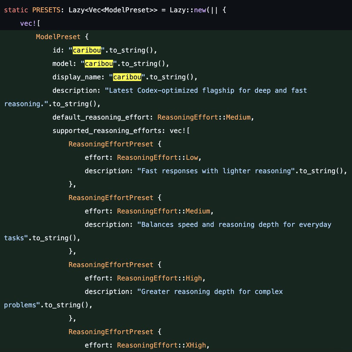 testingcatalog's tweet image. BREAKING 🚨: OpenAI is preparing to upgrade Codex, likely with GPT-5.2-Codex-Max. One last leap this year? 

Caribou 👀