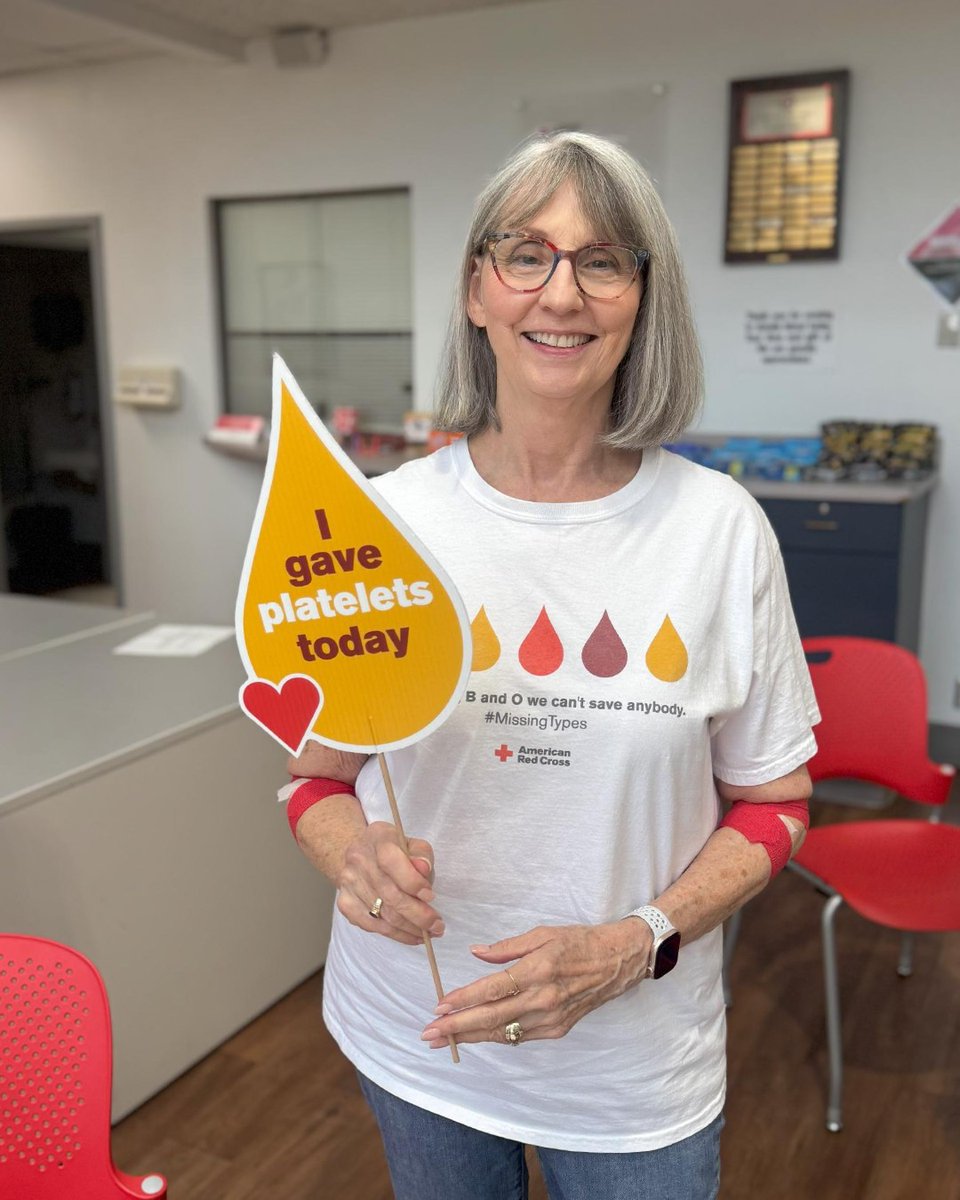 RedCross's tweet image. Sue had donated more than 16 gallons of blood when someone asked her a simple question: would she be interested in donating platelets? Nearly eight years later, she’s still saying yes.

“I just know a lot of time the platelets go to cancer patients," Sue said. "My mother and…