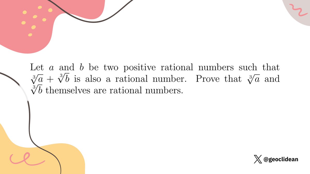 geoclidean's tweet image. Rationals/irrationals
#Quadratics #Algebra #NumberTheorySolved #NumberTheory