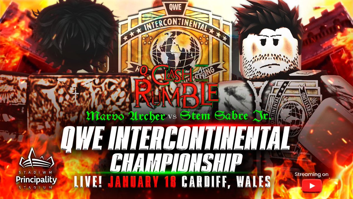 NEXT MONTH AT #QWECATRumble🏴󠁧󠁢󠁷󠁬󠁳󠁿 

After months of patiently waiting, <a href="/MarvoArcherGOW/">Marvo Archer</a> will finally get a second opportunity at the QWE IC title as he takes on the champion <a href="/StemRW/">stem</a>