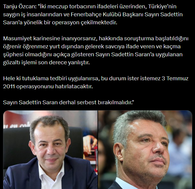 fenermarkajorg's tweet photo. 🚨Bolu Belediye Başkanı Tanju Özcan'dan muazzam açıklama. https://t.co/MpE4ERoUZt