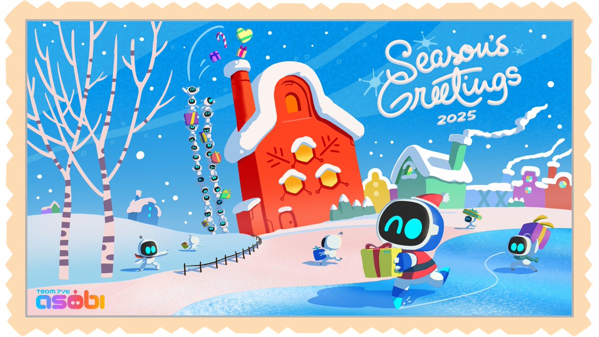 TeamAsobi's tweet image. Happy Holidays! 🌟
All of us at Team ASOBI wish you a joyful season and a wonderful New Year! ☃️

#ASTROBOT #HappyHolidays #TeamASOBI