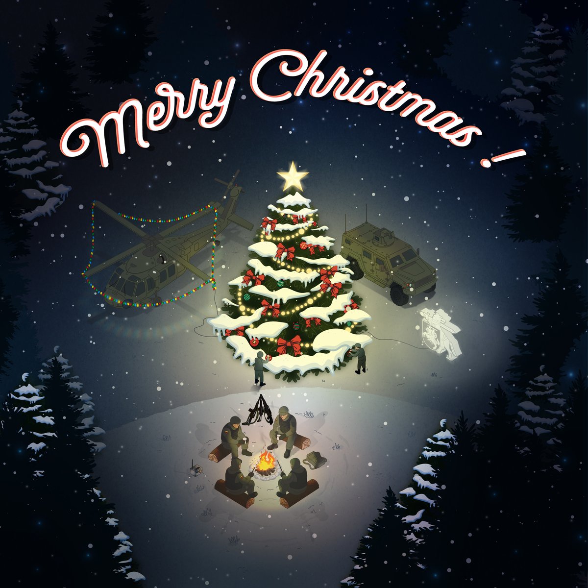 Lithuanian_MoD's tweet photo. 🎄 Merry Christmas to all. Today we honour the soldiers who remain vigilant even during the holidays, helping keep our nations safe. Their service protects what matters most – our freedom and way of life. Because of them, we can celebrate in peace. https://t.co/sYWMRfs24b