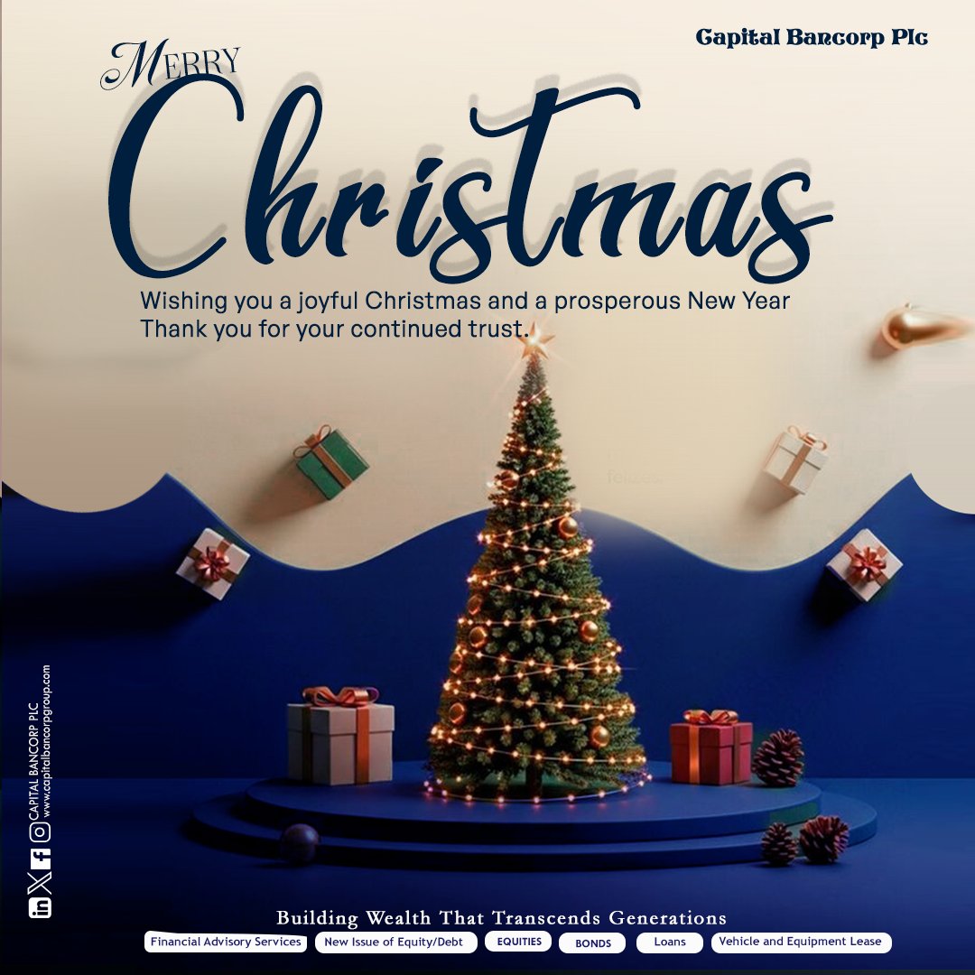 Wishing you a joyful Christmas filled with peace, warmth, and celebration, and a prosperous New Year ahead. 🎄✨ Thank you for your continued trust and support.

#MerryChristmas #SeasonOfJoy