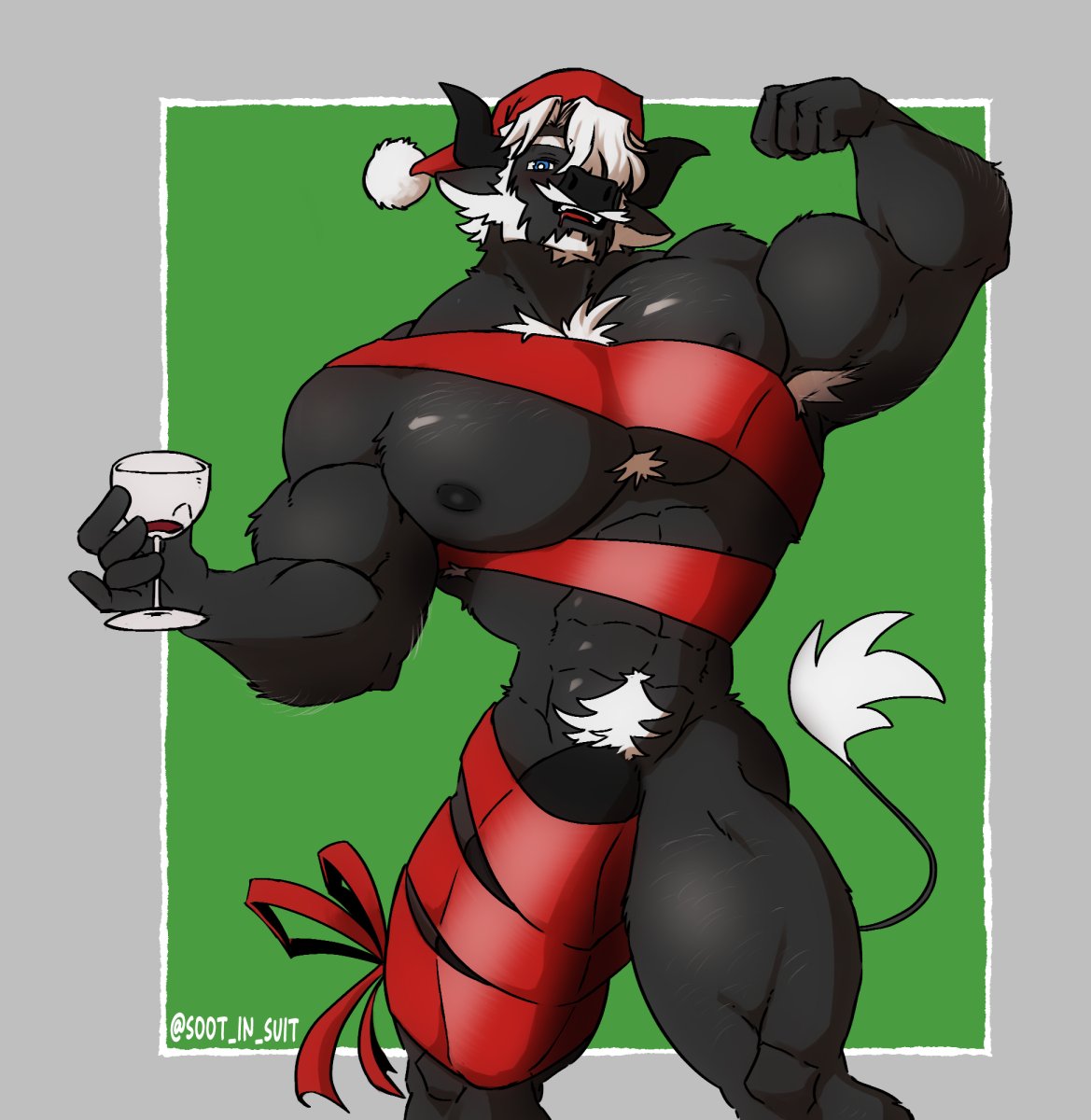 " Oi mate. Care t' get sum more wine fer Daddy? 
I'll give ye a present later... "

[ Happy Holidays yall! ]