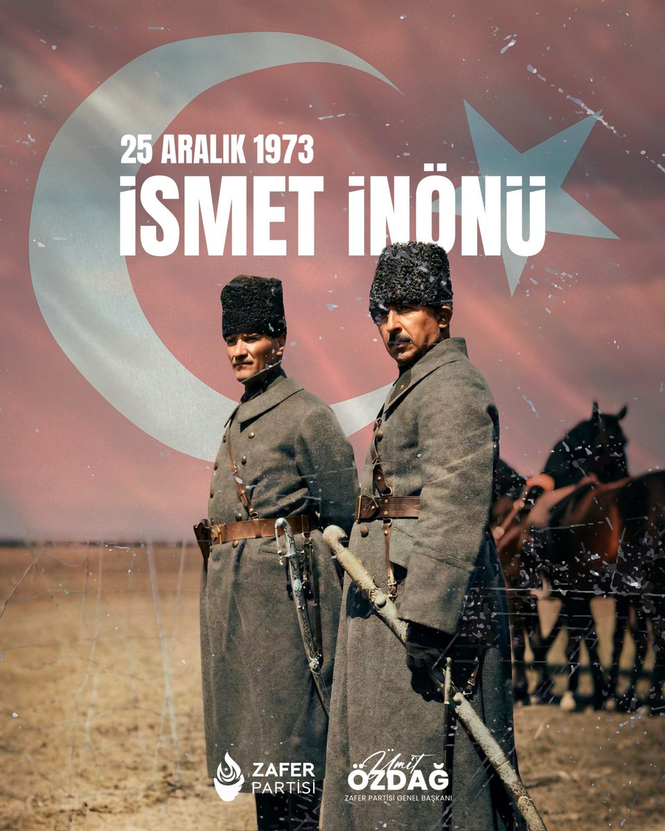 Cumhuriyetimizin ilk Başbakanı ve ikinci Cumhurbaşkanı, Batı Cephesi Komutanı, Mustafa Kemal Atatürk’ün yol arkadaşı, Lozan Fatihi İsmet İnönü'yü vefatının yıl dönümünde saygı ve rahmetle anıyorum.