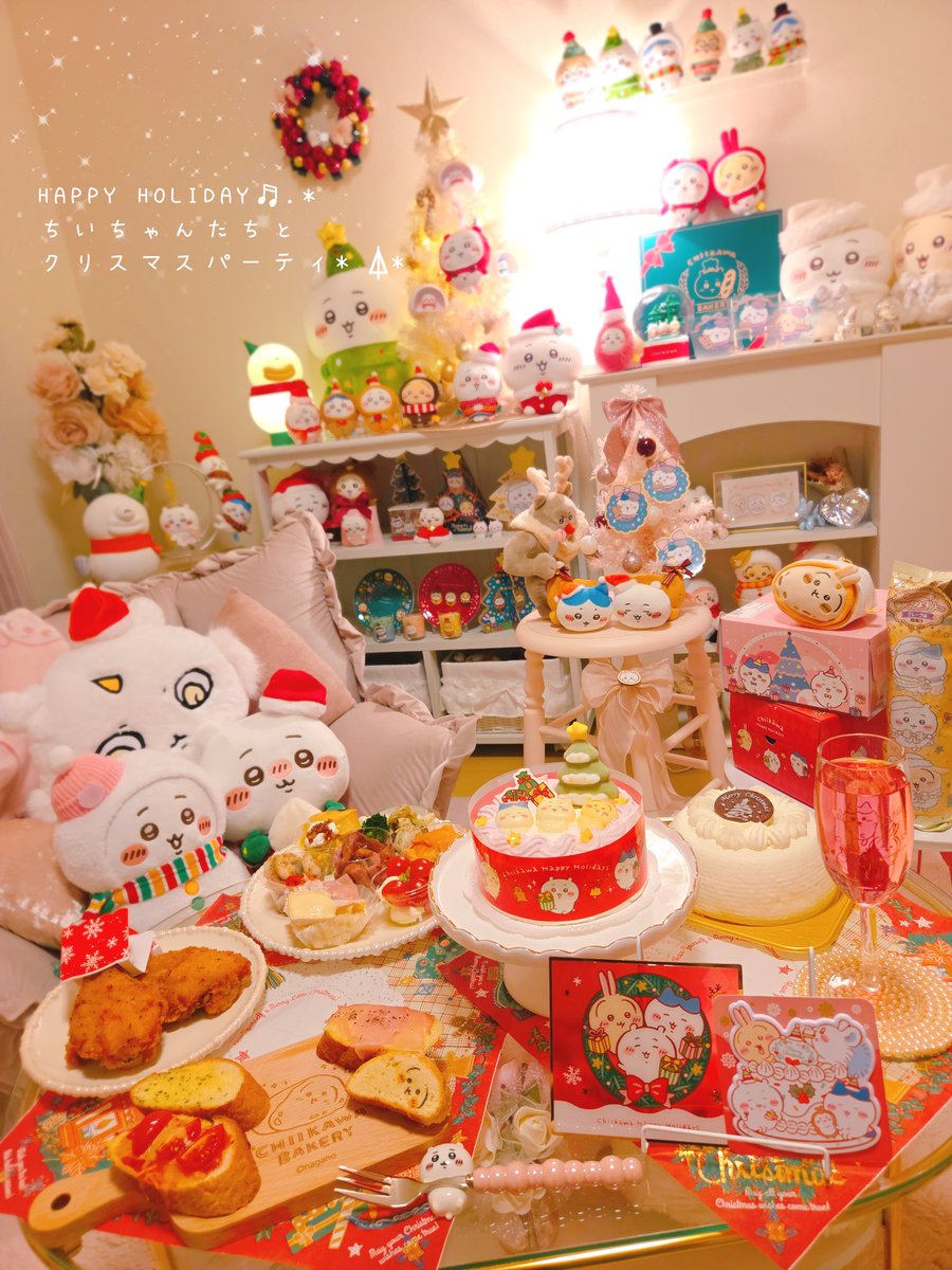 a102931y's tweet photo. ᔦᔧ✩𝕄𝕖𝕣𝕣𝕪 ℂ𝕙𝕣𝕚𝕤𝕥𝕞𝕒𝕤✩ᔦᔧ

ク〜リスマスが今年も
やってくる〜🎅🏻

悲しかった出来事を
消し去るように〜♬.*ﾟ

ちいちゃん達と
今年も過ごせた·˚ ༘ 🎄*
素敵な
クリスマスをありがとうね
𖥍⋆𓂂🛷𓂃↟｡*･𐂂｡*･

セブンのちいかわケーキ🎂
幸せそうに眠ってる
かわちい♡🫶 https://t.co/uBDAPrYgej