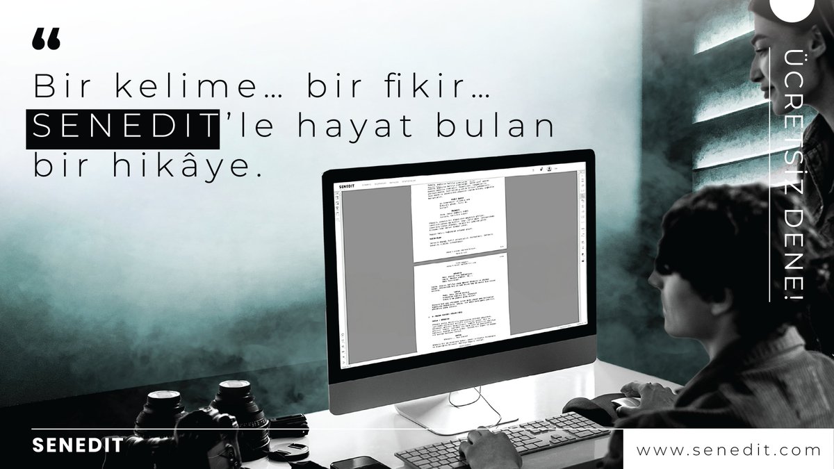 SenEDIT's tweet image. Sinema kelimelerle başlar. SenEDIT, o kelimelere sahne kurar. Hayal Et. Anlat. Yaşat! #SENEDIT #SenaryoYazımı #sinema #film #Yazarlık #Yaratıcılık