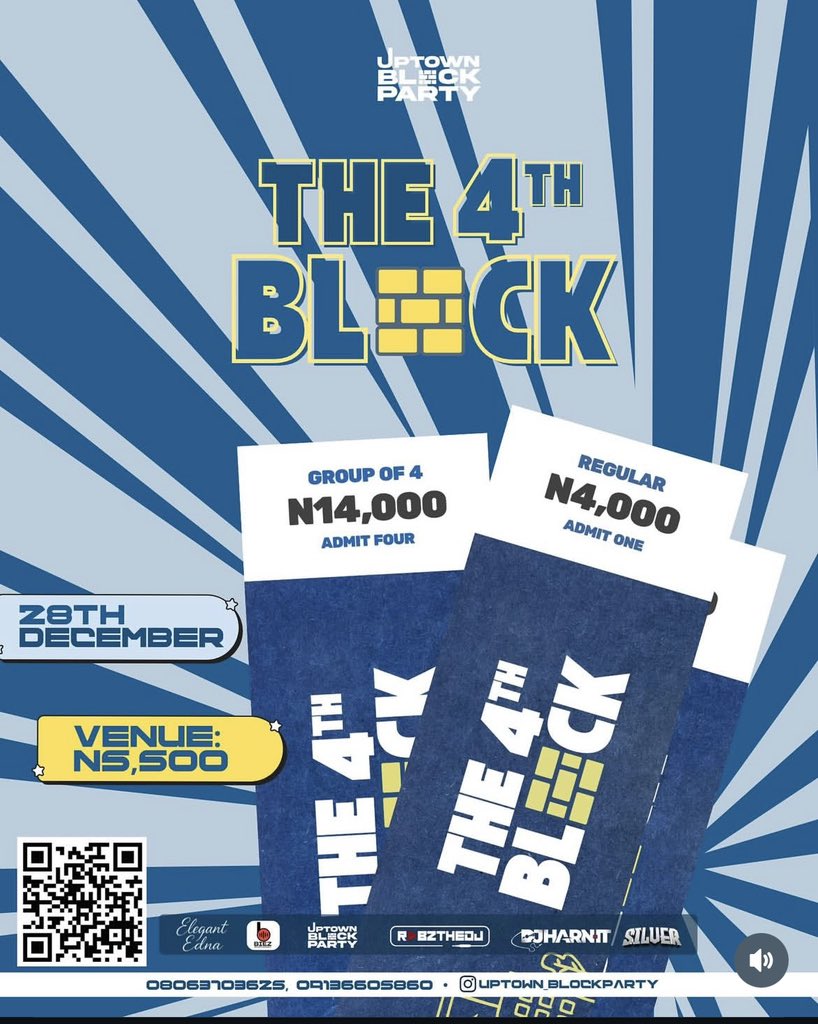 AkurePlug's tweet photo. Uptown Block Party is a few days away and the official after party will be @herabyolympus immediately after the rave.
Early bird Tickets are still on sale. Get yours now!
Link in @Uptown_Ent22 bio for tickets!
#UptownBlockParty #AkurePlug #DettyDecemberInAkure #Akure https://t.co/2Xbx8lIqy6