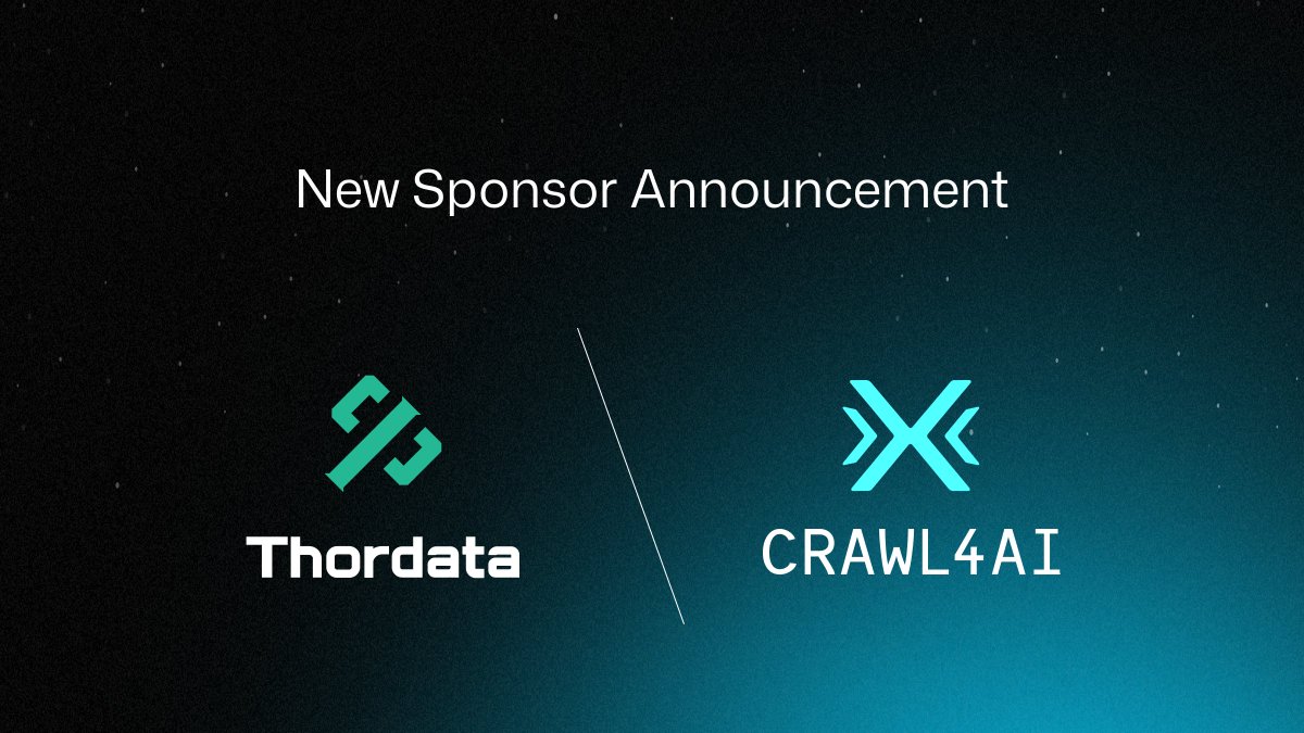 crawl4ai's tweet photo. We’re excited to welcome @ThordataTeam  as an official sponsor of Crawl4AI!
Thordata delivers a global, high-performance web data platform built for AI teams that need speed + scale.

What you get:
🔹 AI-native crawling infra
🔹 99.9 percent uptime
🔹 Plug-and-play AI/ML integration
🔹 Massive, scalable data access
🔹 1-on-1 expert support